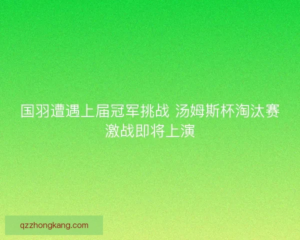 国羽遭遇上届冠军挑战 汤姆斯杯淘汰赛激战即将上演
